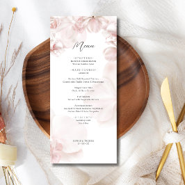 Menú Boda de la acuarela de orquídeas rosadas