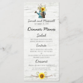 Menú Boda de la cena de la granja Sunflower & Rust