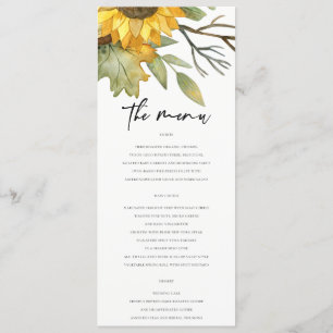 Menú Boda DE LA FLORACIÓN DE COLOR DE AGUA DEL OTOÑO AM