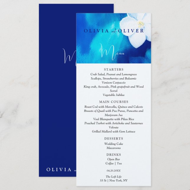 Menú Boda de la letra de primavera (Anverso / Reverso)