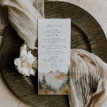 Menú Boda de la montaña acuática<br><div class="desc">Se trata de una carta de temática montañesa con una hermosa escena de montaña acuática y un elegante emparejamiento de fuentes. Toda la redacción y la mayoría de las fuentes son editables en este diseño rústico de girasol. Los únicos colores que no se pueden modificar son los colores del diseño...</div>