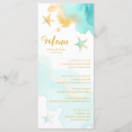 Menú Boda de la playa de Starfish en la costa del Océan