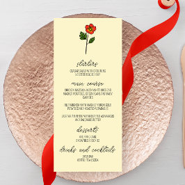 Menú Boda de la rosa minimalista