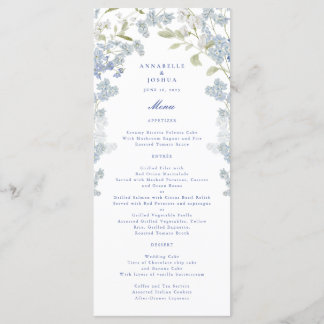 Menú Boda de las flores azules francesas