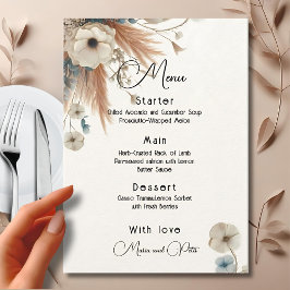 Menú Boda de las Flores de Otoño Boho
