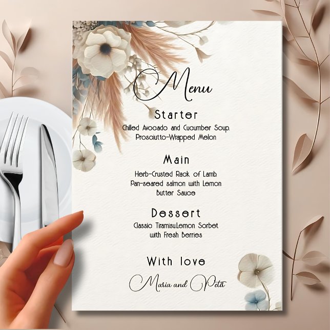Menú Boda de las Flores de Otoño Boho (Subido por el creador)