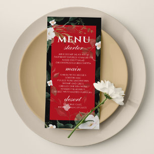 Menú Boda de las flores rojas negras