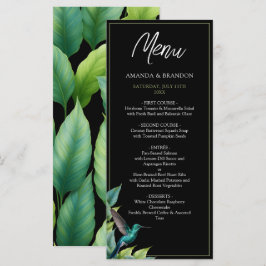 Menú Boda de las hojas tropicales de Emerald Hummingbir