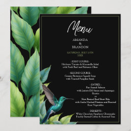 Menú Boda de las hojas tropicales de Emerald Hummingbir