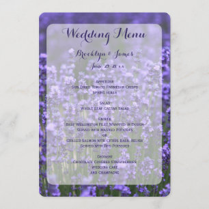Menú Boda de lavadora púrpura personalizado