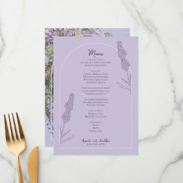 Menú Boda de lavanda elegante y simple