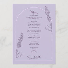 Menú Boda de lavanda elegante y simple