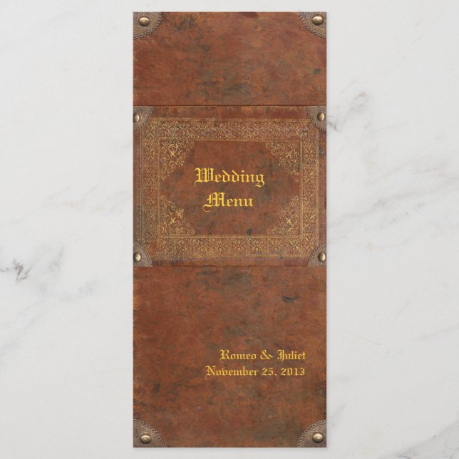 Menú Boda de libros antiguos (Anverso)