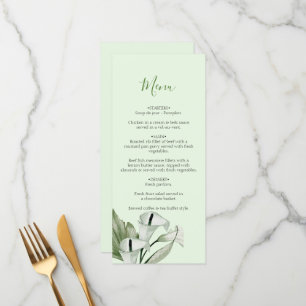 Menú Boda de Lirios de Calla Blancos Elegantes Modernos