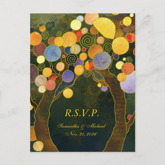 Menú Boda de los Árboles de Amor Elección RSVP (Anverso)