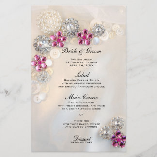 Menú Boda de los botones de la perla falsa y del d