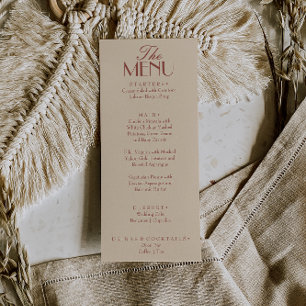 Menú Boda de lujo boho de terracota elegante y antiguo