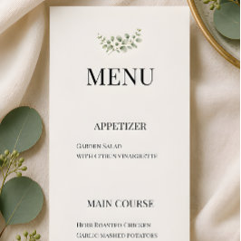 Menú Boda de lujo con vegetación de eucalipto