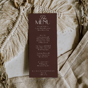 Menú Boda de lujo de chocolate marrón antiguo dinero