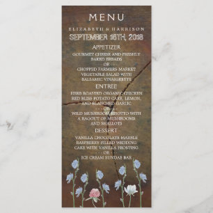 Menú Boda de madera de roble silvestre