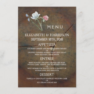 Menú Boda de madera de roble silvestre