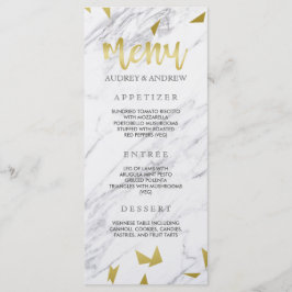 Menú Boda de manchas de oro y mármol