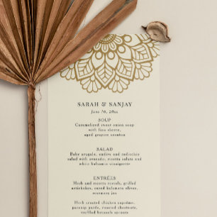 Menú Boda de Mandala dorada