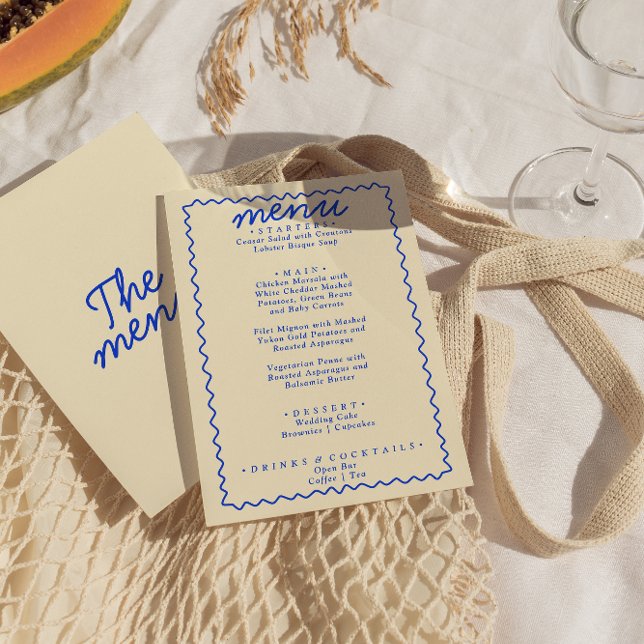 Menú Boda de marco moderno retro colorido y brillante (Subido por el creador)