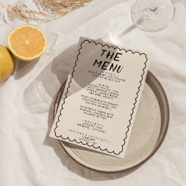 Menú Boda de marco retro dibujado a mano moderna