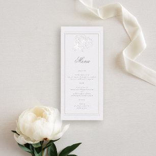 Menú Boda de marfil clásico formal Peony
