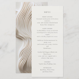 Menú boda de marfil esculpido y florido