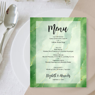 Menú Boda de Mármol de Oro Verde Presupuestado
