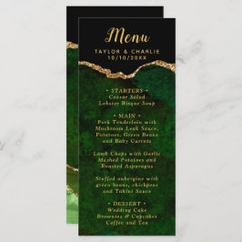 Menú Boda de mármol verde y oro