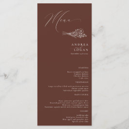 Menú Boda de Moda del Boho de Flores Silvestres