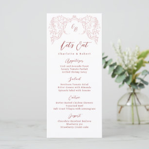 Menú Boda de Monograma con sabor a vinagre rosado
