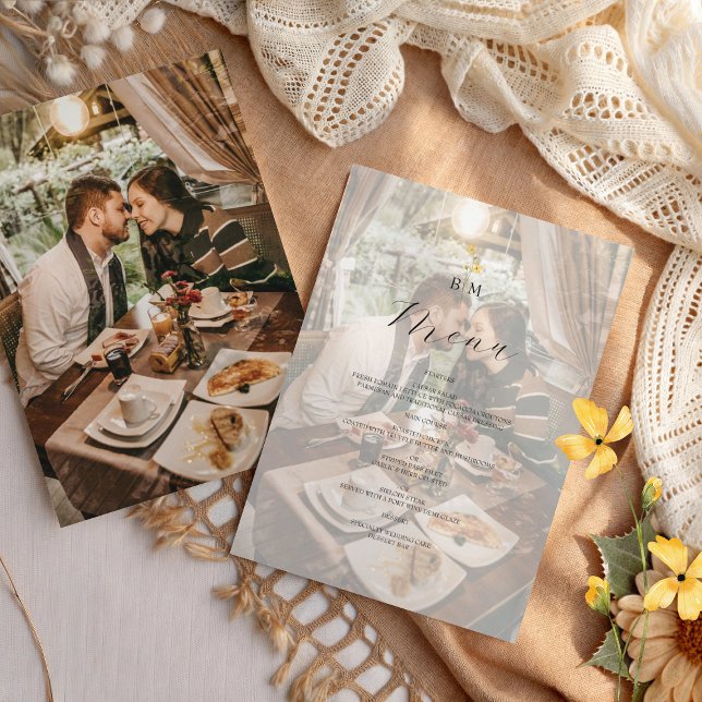 Menú Boda de Monograma de Foto (Subido por el creador)