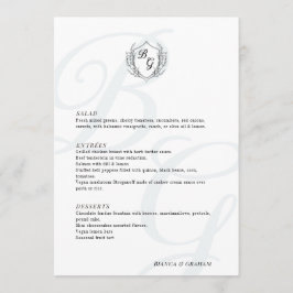 Menú Boda de monograma elegante de gran tamaño del Escu