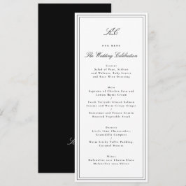 Menú Boda de Monograma Tradicional