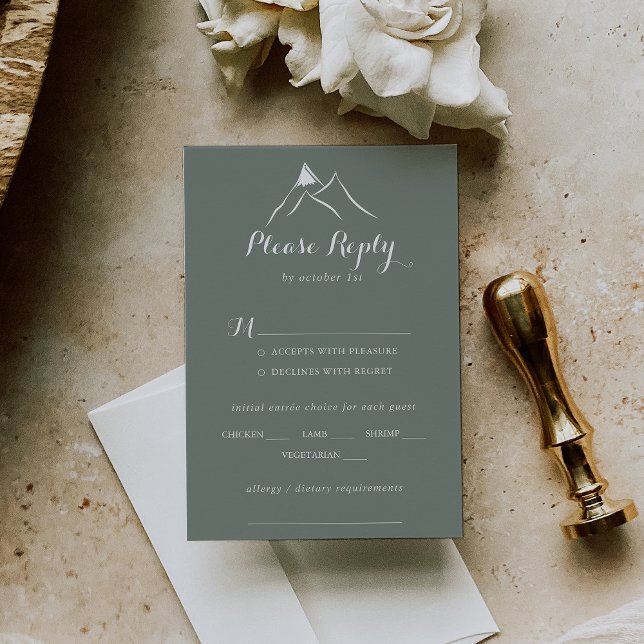 Menú Boda de Montaña Blanca Verde Elección RSVP (Subido por el creador)
