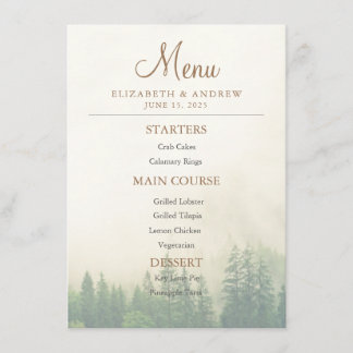 Menú Boda de Montaña Forestal