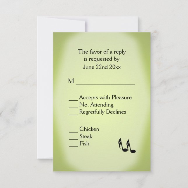 Menú Boda de música verde (Anverso)