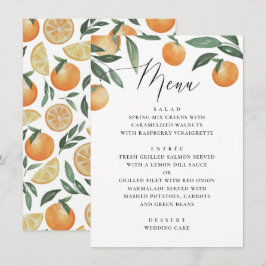 Menú Boda de Naranja Cítrica | Caligrafía Botánica