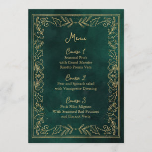Menú Boda de Navidades de Green Gold Holly Berry