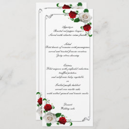 Menú Boda de Navidades de rosas rojas y blancas