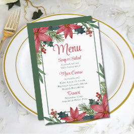 Menú Boda de Navidades Florales Rojas de Poinsetti