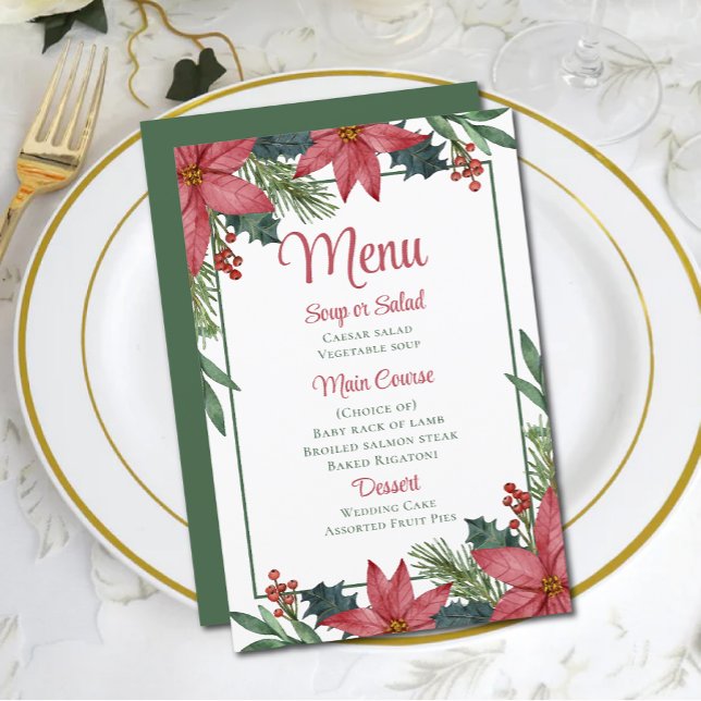 Menú Boda de Navidades Florales Rojas de Poinsetti (Subido por el creador)