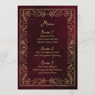 Menú Boda de Navidades Red Gold Holly Berry