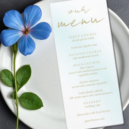 Menú Boda de Onda de Acuarela Azul