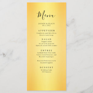 Menú Boda de oro clásico elegante