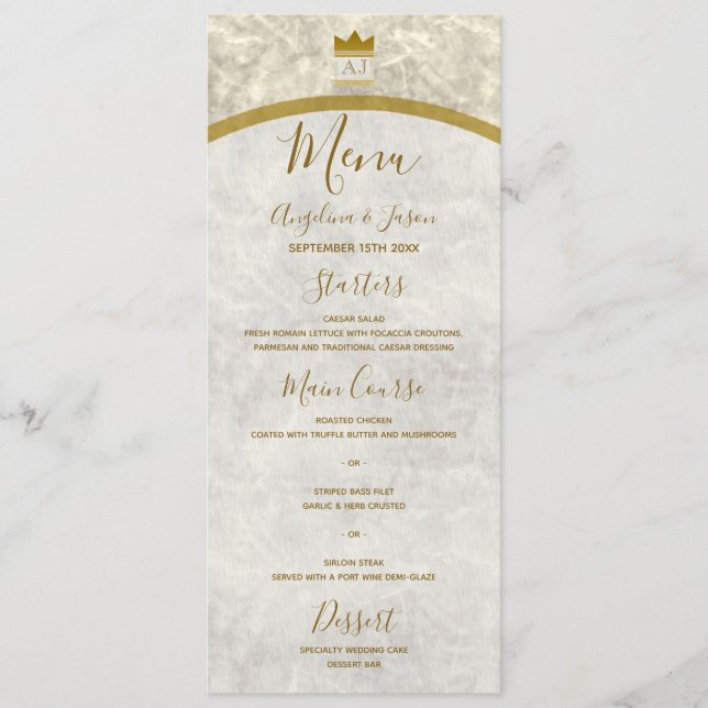 Menú Boda de Oro de Lujo (Anverso)
